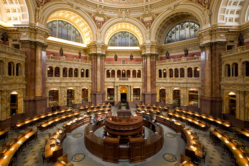 The main reading room at the Library Of Congress